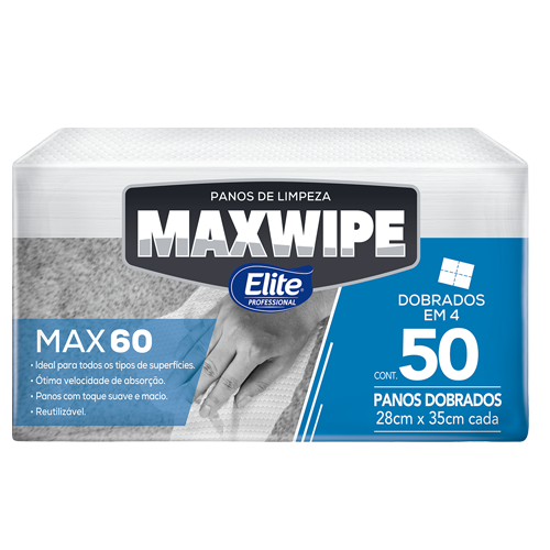 PAÑOS MAXWIPE 60  50 PAÑOS DOBLADO (28x35)